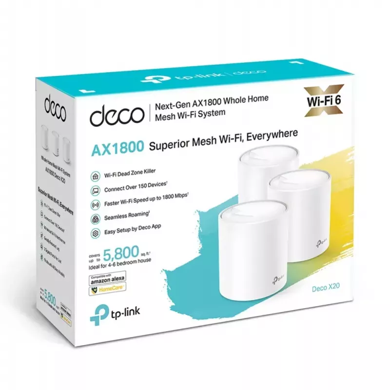 TP-Link AX1800 Whole Home Mesh Wi-Fi 6 -järjestelmä, 3 kpl:n pakkaus