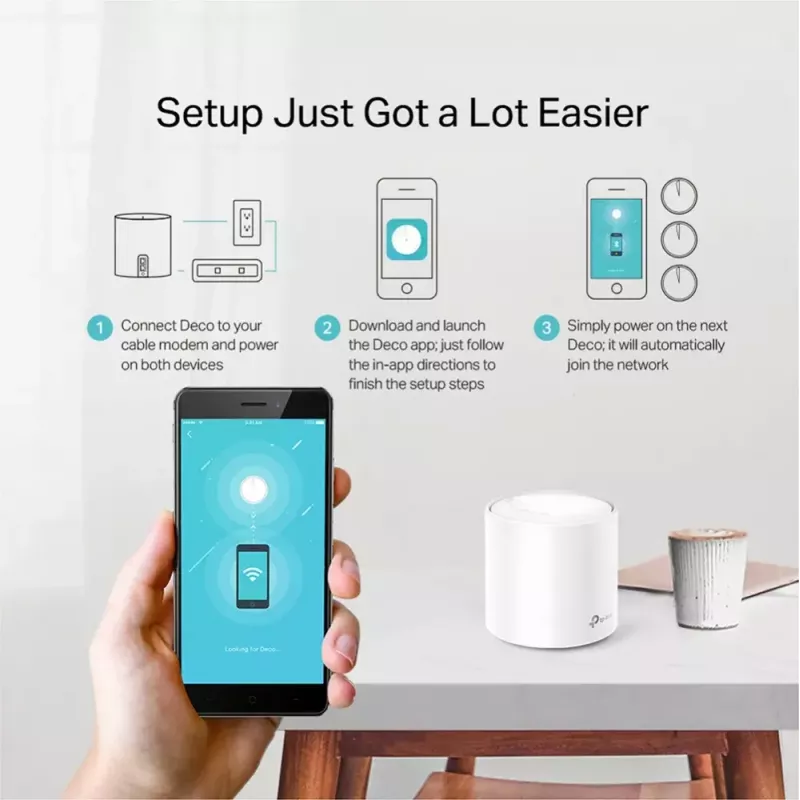 TP-Link AX1800 Whole Home Mesh Wi-Fi 6 -järjestelmä, 3 kpl:n pakkaus