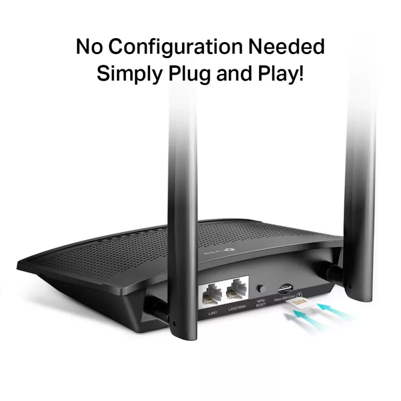 TP-Link TL-MR100 WLAN-reititin Fast Ethernet yksikaista (2,4 GHz) 4G musta