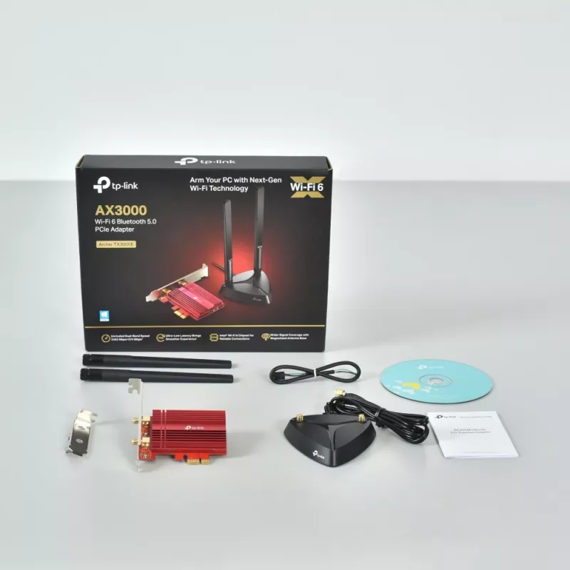 PCIe-sovitin TP-Link AX3000 Wi-Fi 6 Bluetooth 5.0