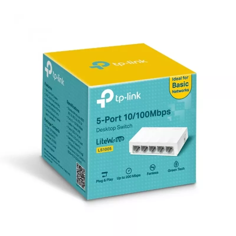 Verkkokytkin TP-Link LS1005 hallitsematon Fast Ethernet valkoinen