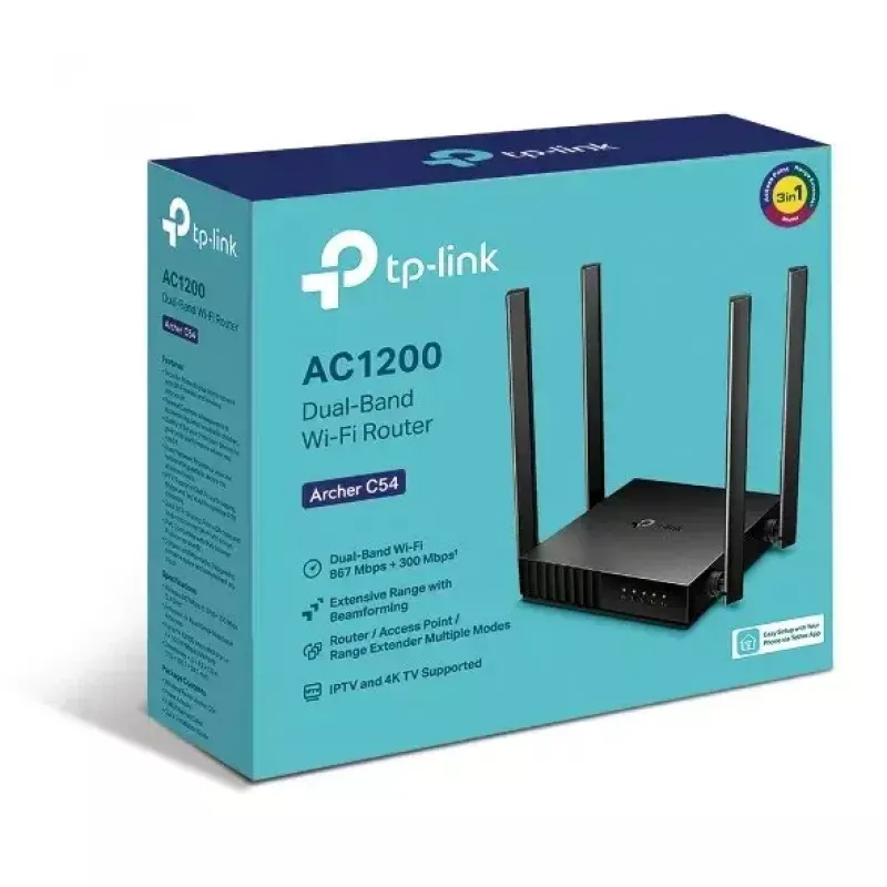 TP-Link Archer C54 WLAN-reititin Fast Ethernet dual band (2,4 GHz / 5 GHz) musta