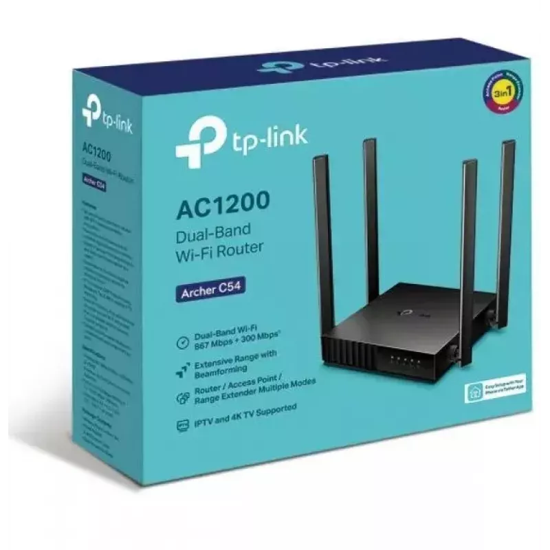 TP-Link Archer C54 WLAN-reititin Fast Ethernet dual band (2,4 GHz / 5 GHz) musta
