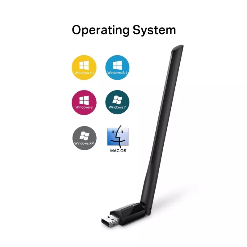 Langaton USB WiFi-sovitin TP-Link AC600 High Gain ARCHER T2U PLUS