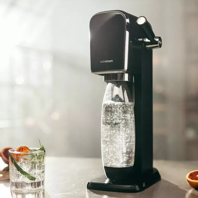 SodaStream ART musta Steel -hiilihapotuslaite 1 L, hiilidioksidisylinteri 60 L