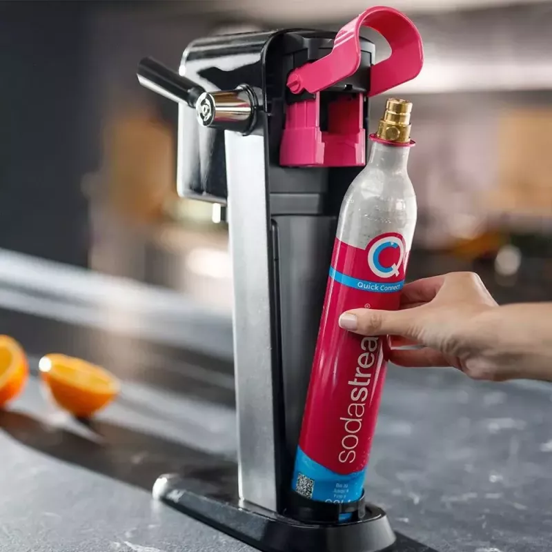 SodaStream ART musta Steel -hiilihapotuslaite 1 L, hiilidioksidisylinteri 60 L