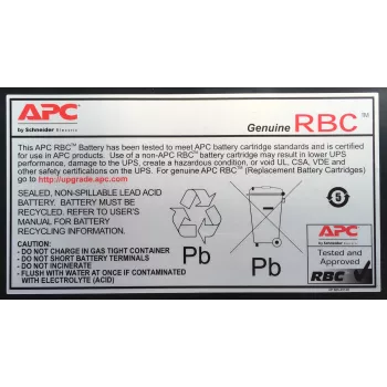 APC vara-akku RBC7 (OEM), lyijyakku (VRLA), 24 V, musta, 11,7 kg, 152,4 x 182,9 x 172,7 mm, 0 - 40 °C