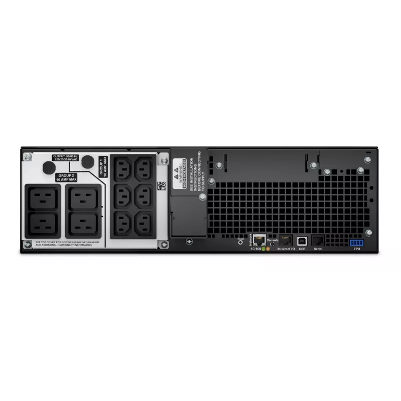 APC Smart-UPS On-Line SRT5KRMXLI - 5000VA, 6x C13, 4x C19 lähtö, räkkiasennus, integroitu NMC