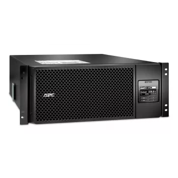 APC Smart-UPS On-Line SRT6KRMXLI - 6kW/VA, 6x C13 + 4x C19 + kiinteä johdotus 1-vaihe lähtö, räkkiasennus, integroitu NMC