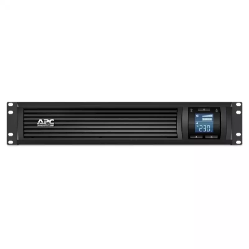 APC Smart-UPS C, Line Interactive, 3kVA, Rackmount 2U, 230V, 8x IEC C13+1x IEC C19 lähdöt, USB- ja sarjaviestintä, AVR, graafinen LCD