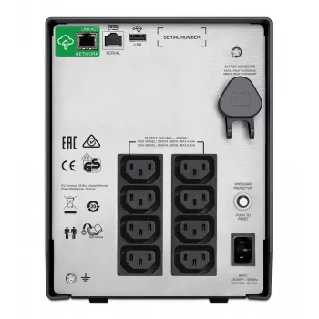 APC Smart-UPS SMC1500IC - 8x C13, USB, SmartConnect, 1500VA, Line-Interactive, 1,5 kVA, 900 W, sini, 170 V, 300 V