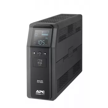 APC Back-UPS Pro, 1200VA/720W, Tower, 230V, 8x IEC C13 pistorasiaa, siniaalto, AVR, USB Type-A + C liitännät, LCD, käyttäjän vaihdettava akku