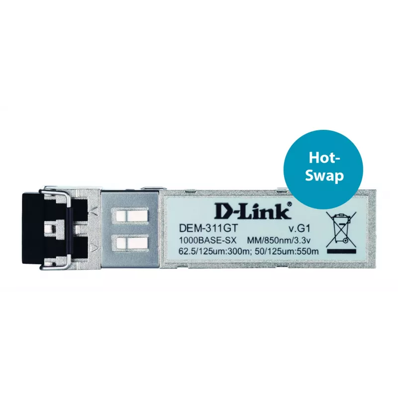 D-Link 1-porttinen Mini-GBIC SFP 1000BaseSX, 550 m kaikille