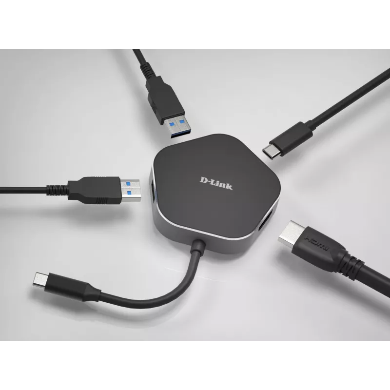 D-Link 4-in-1 USB-C-keskitin HDMI:llä ja Power Delivery -toiminnolla