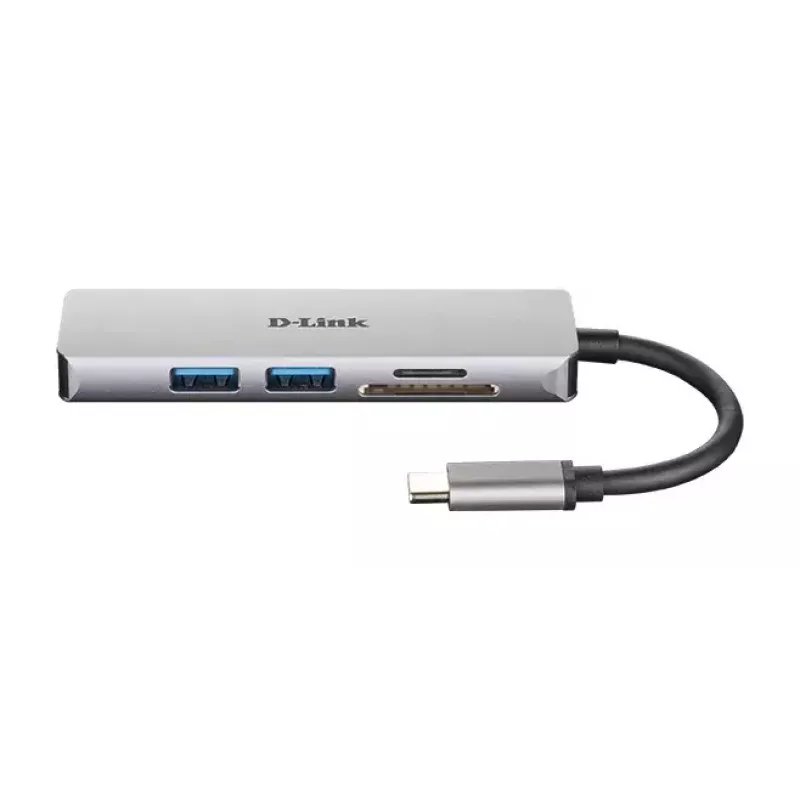 D-Link 5-in-1 USB-C-keskitin HDMI:llä ja SD/microSD-kortinlukijalla