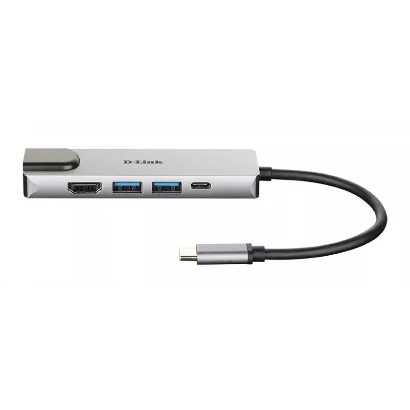 D-Link 5-in-1 USB-C-keskitin HDMI/Ethernetillä ja Power Delivery -toiminnolla