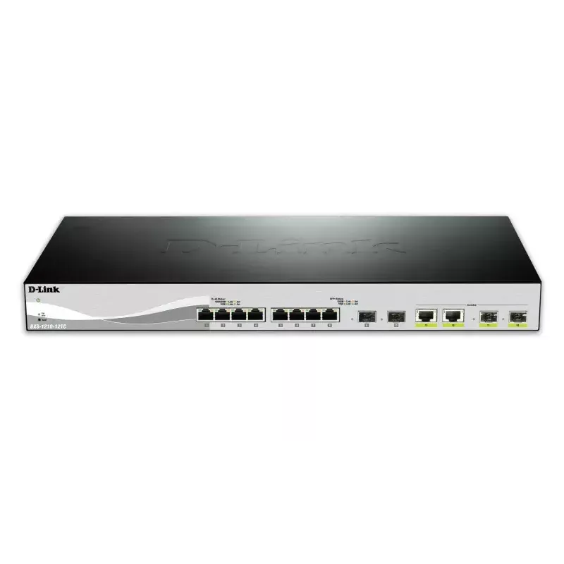 D-Link DXS-1210-12TC/E verkkokytkin hallittava L2 10G Ethernet (100/1000/10000) 1U musta, hopea
