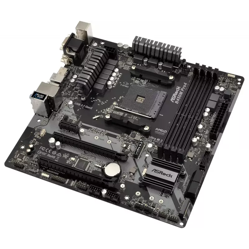 Emolevy ASRock B450M PRO4 AMD B450 kanta AM4 micro ATX