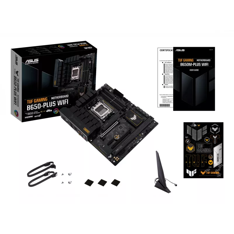 Emolevy ASUS TUF GAMING B650-PLUS WIFI — AMD B650, kanta AM5, ATX, DDR5, 4 DIMM, Wi-Fi 6, 2.5Gb LAN, 3x M.2