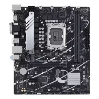 Emolevy ASUS PRIME B760M-K D4 — Intel B760, LGA 1700, Micro ATX, 2x DDR4 DIMM, 64 GB, M.2, SATA III, 2.5Gb Ethernet