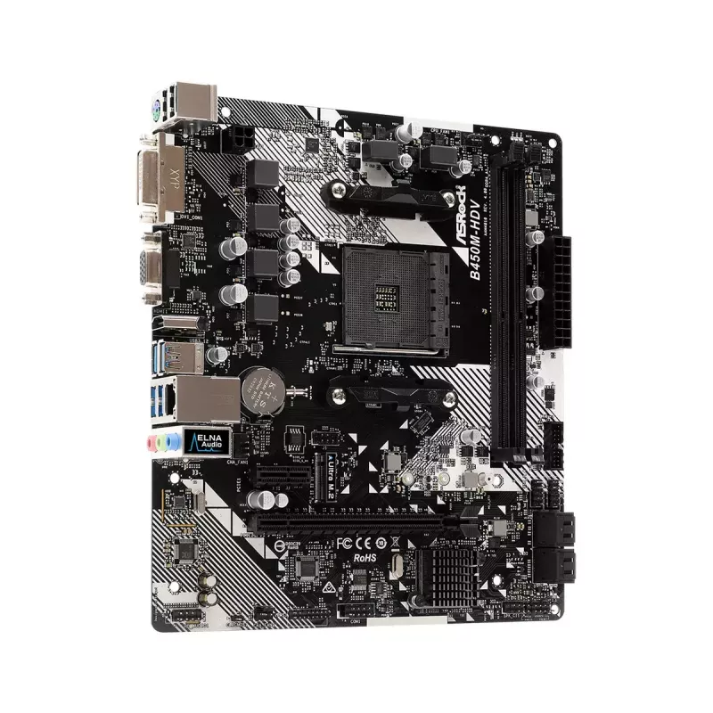 Emolevy ASRock B450M-HDV R4.0 AMD B450 Socket AM4 micro ATX