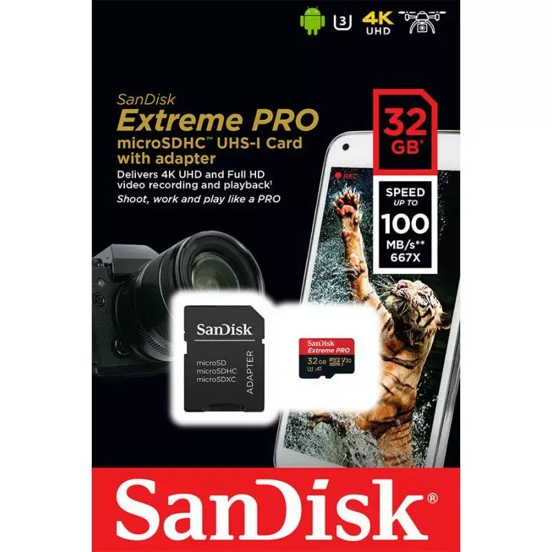 SanDisk Extreme Pro 32GB MicroSDHC UHS-I Class 10 -muistikortti SDSQXCG-032G-GN6MA