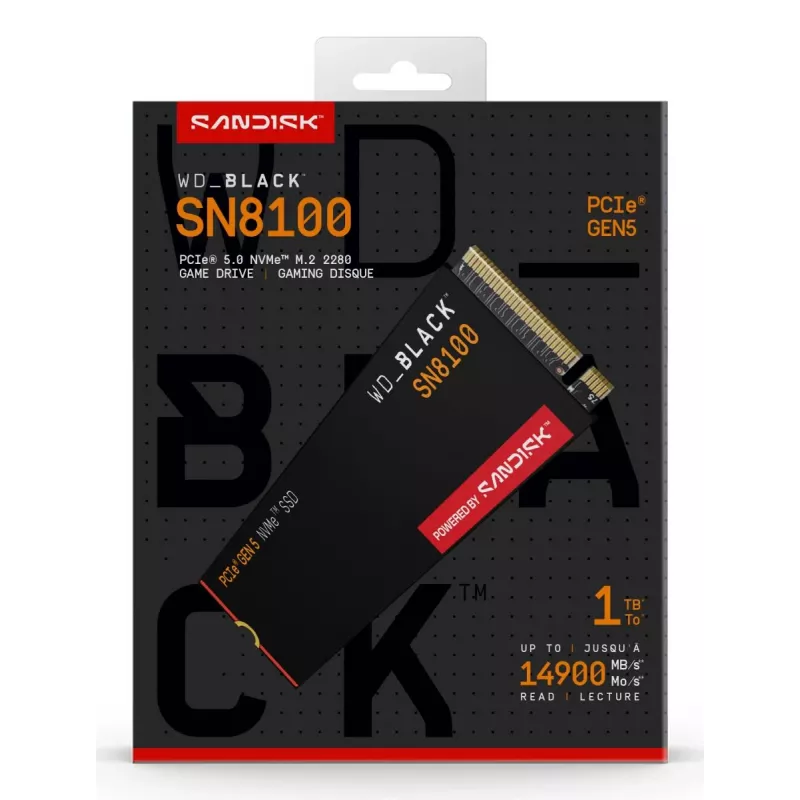 SSD-asema Western Digital 1 TB M.2 PCI Express 5.0 musta SN8100
