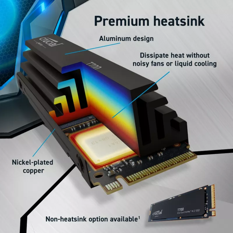 SSD - Crucial T700 - 4 TB - PCIe Gen5 x4 - M.2 2280