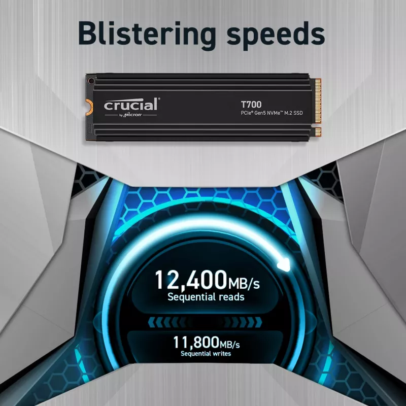 SSD - Crucial T700 - 4 TB - PCIe Gen5 x4 - M.2 2280