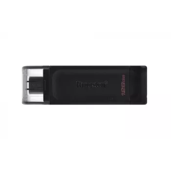 Kingston Technology DataTraveler 128GB USB-C 3.2 Gen 1 70, 128 GB, USB Type-C, 3.2 Gen 1 (3.1 Gen 1), suojus, 7 g, musta