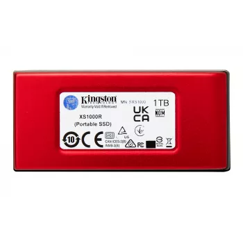 Kingston Technology 1TB XS1000 punainen ulkoinen USB 3.2 Gen 2 kannettava SSD-levy