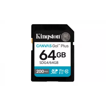 Kingston Technology Canvas Go! Plus 64GB SDXC Canvas Go Plus Gen4 200MB/s C10 UHS-I U3 V30