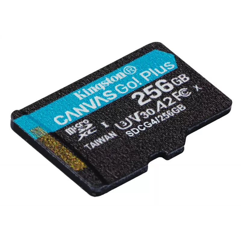 Kingston Technology 256GB microSDXC Canvas Go Plus Gen4 200MB/s A2 U3 V30 -kortti + adapteri