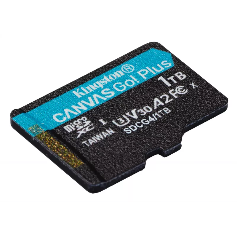 Kingston Technology 1TB microSDXC Canvas Go Plus Gen4 200MB/s A2 U3 V30 -kortti + adapteri