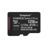 Kingston Technology 128GB microSDXC Canvas Select Plus Gen3 150MB/s A1 -kortti + adapteri