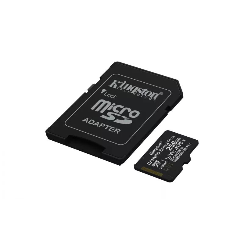 MicroSDXC-muistikortti KINGSTON 256 GB UHS-I Canvas Select Plus Gen3, Class 10, 150 MB/s, A1, V10