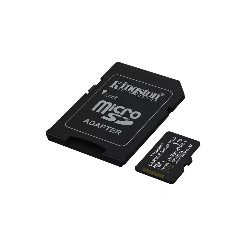 Kingston Technology 1TB microSDXC Canvas Select Plus Gen3 150MB/s A1 -kortti + adapteri