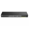 D-Link 24-porttinen Gigabit Smart Managed -kytkin 4x 10G SFP+, Managed, L3, Gigabit Ethernet (10/100/1000), täysiduplex, rack-asennus