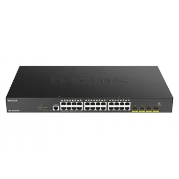 D-Link 24-porttinen Gigabit PoE Smart Managed -kytkin 4x 10G SFP+, 370 wattia