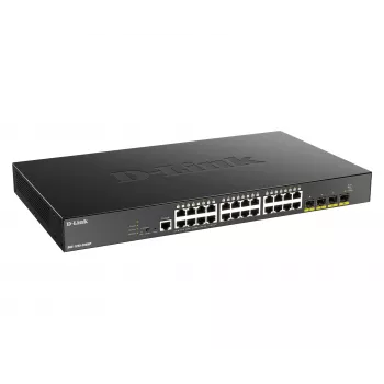 D-Link 24-porttinen Gigabit PoE Smart Managed -kytkin 4x 10G SFP+, 370 wattia