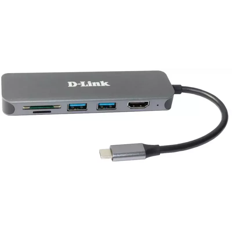 D-Link 6-in-1 USB-C -keskitin HDMI/kortinlukija/Power Delivery