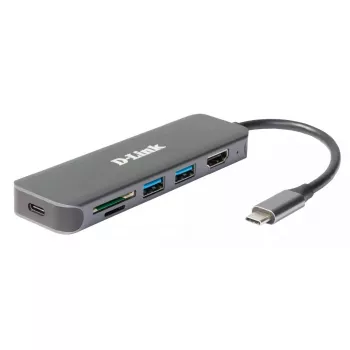 D-Link 6-in-1 USB-C -keskitin HDMI/kortinlukija/Power Delivery