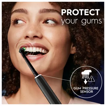Oral-B Pro 1 Cross Action pyörivä-oskilloiva hammasharja aikuisille, musta