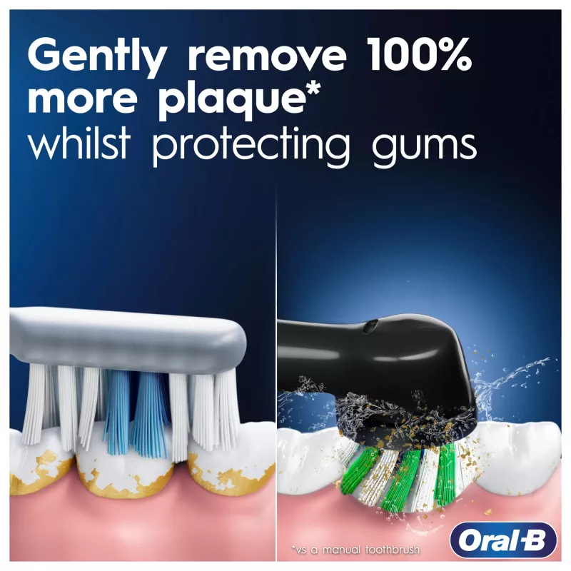 Oral-B Pro 1 Cross Action pyörivä-oskilloiva hammasharja aikuisille, musta