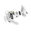 SHOKZ OpenFit Air, valkoinen, headset, langaton, korvakoukku, puhelut / musiikki / urheilu / arki, Bluetooth, valkoinen