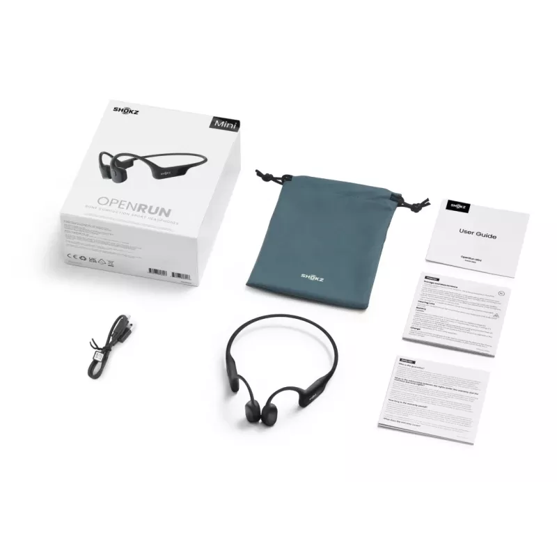 Headset Shokz OpenRun Mini — langaton luujohdeurheiluheadset, IP67, Bluetooth 5.1, 480 min akunkesto