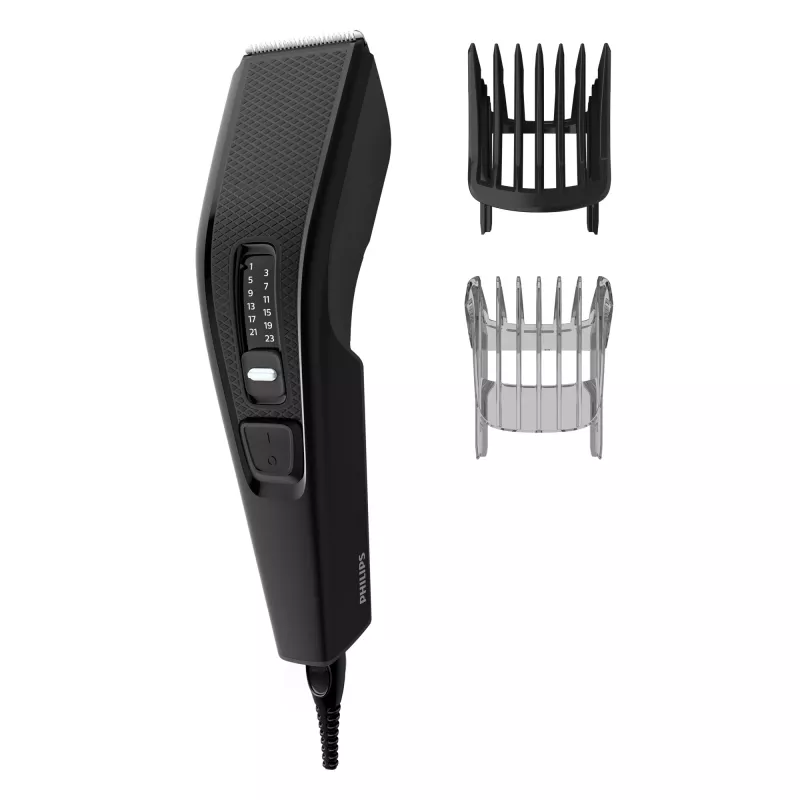Hiustenleikkuukone Philips 3000 series HC3510/15 musta — ruostumattomat terät, 0,5 mm–23 mm, 13 pituusasetusta