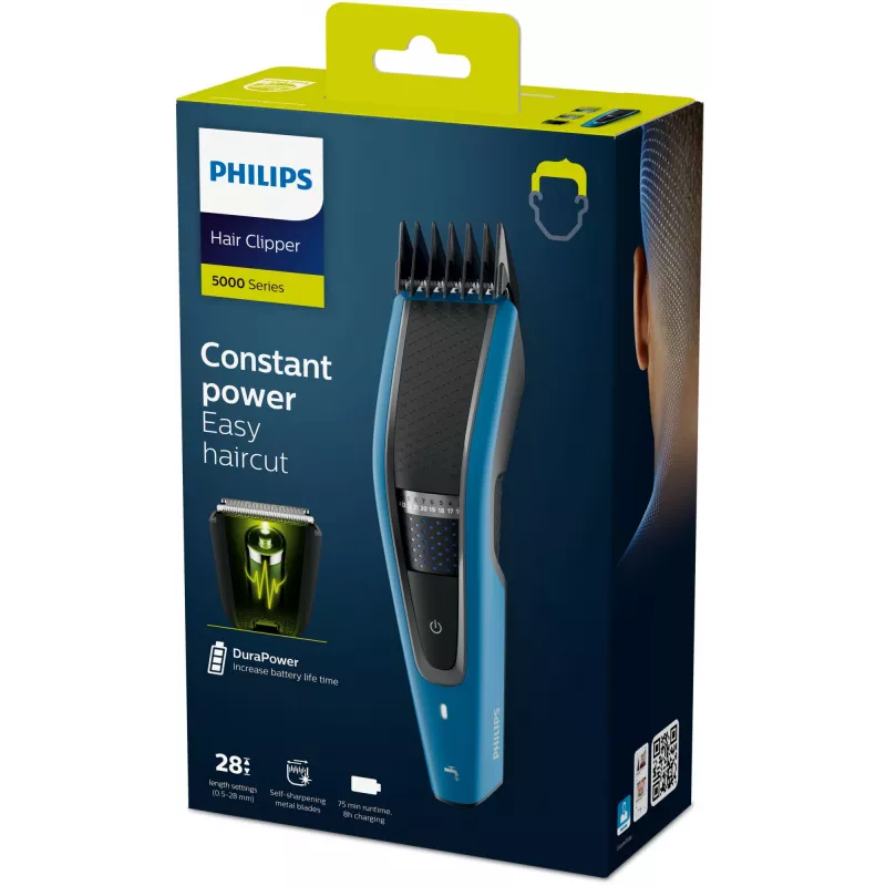 Hiustenleikkuukone Philips HC5612/15 — langaton, ruostumaton terä, 28 pituusasetusta (0,5 mm–28 mm), 75 min akunkesto