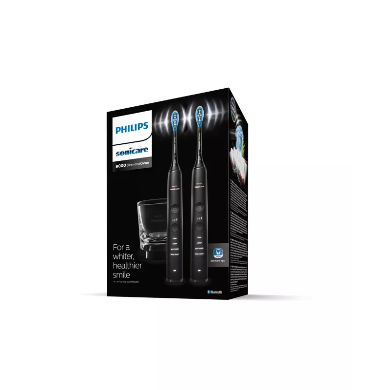 Philips Sonicare DiamondClean 9000 HX9914/54 äänisähköhammasharjasetti, 2 kahvaa, 2 harjaspäätä, 4 tilaa, musta