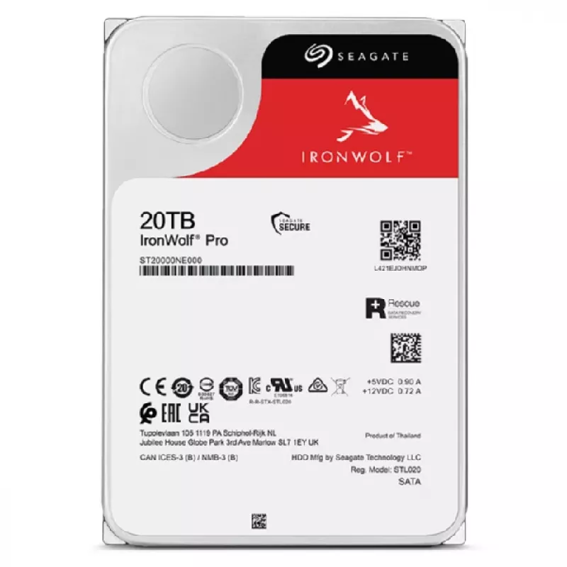 Seagate IronWolf Pro ST20000NT001 sisäinen kiintolevy 20 TB 7200 RPM 256 MB 3,5